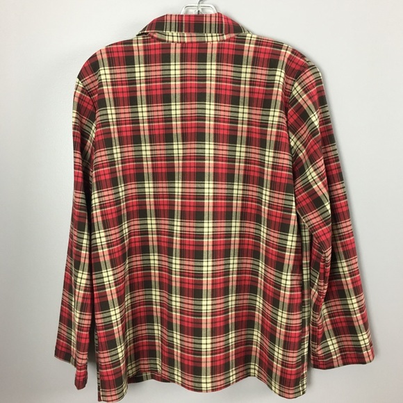 VINTAGE Red Hunter Plaid Button Up Top - Picture 3 of 8